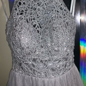 Silver prom dress